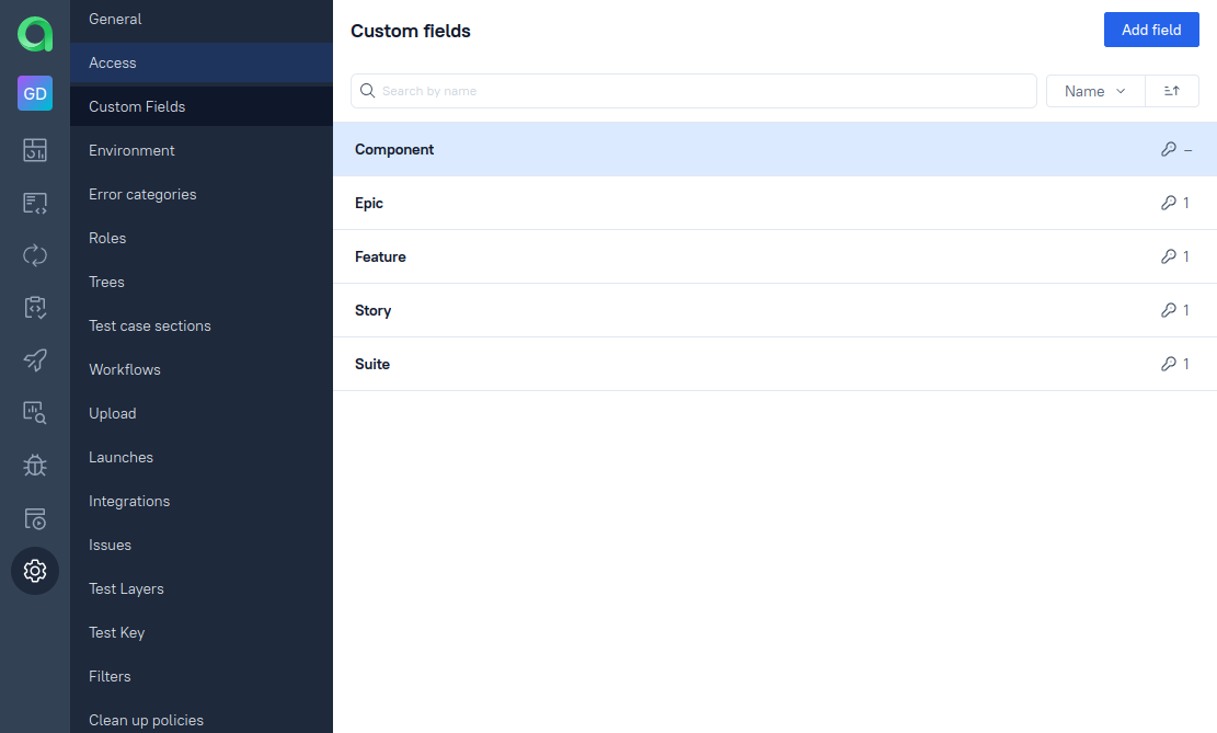 Adding a field to project