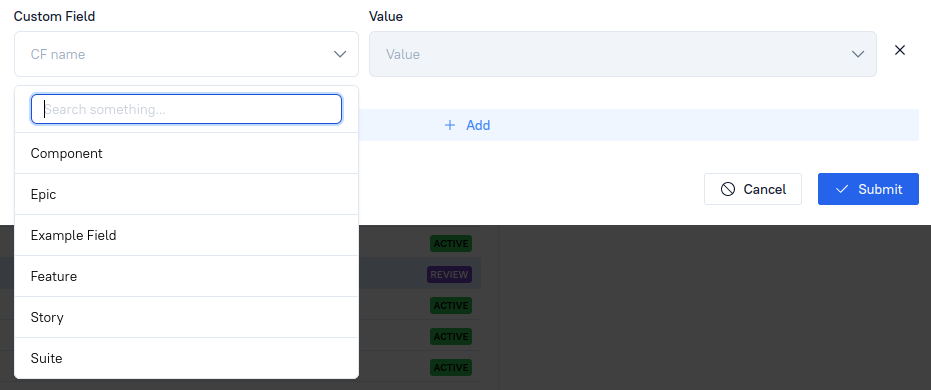 Adding the field to a test case