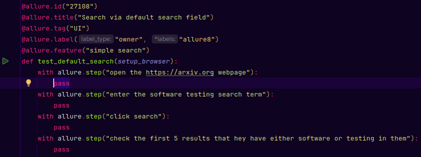 The generated test case