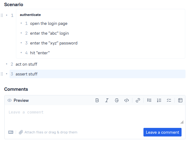 The step is selected